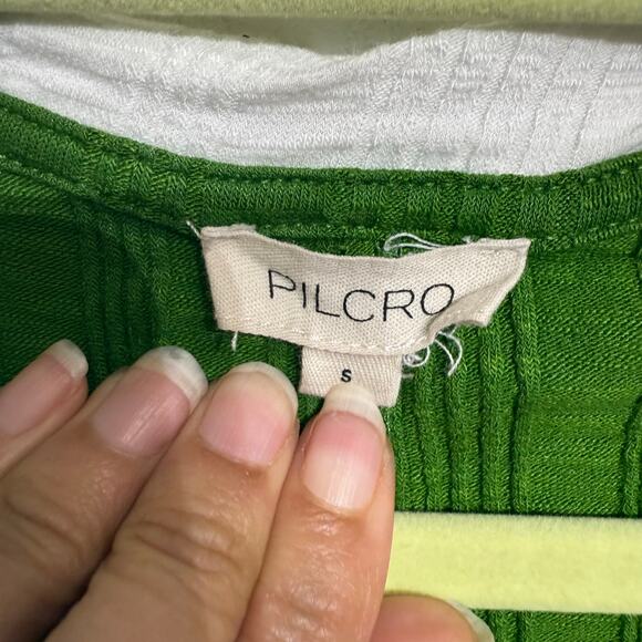 Pilcro Green Ribbed Racerback Tank Top Sz S - Picture 5 of 12